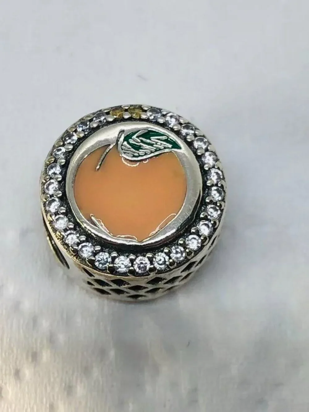 ✨ ✨Pandora Georgia Peach Exclusive Bead Charm S925 Silver with box
